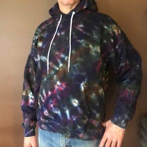 Tie dyed hooded sweatshirt